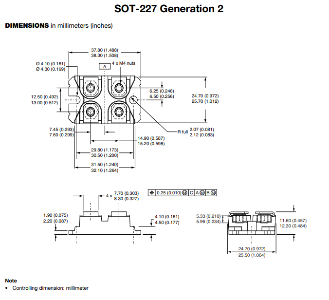 IGBT模塊VS-GT100DA120UF尺寸