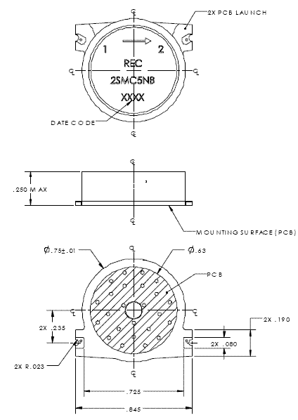 2SMC5NB貼片高功率隔離器3.1-3.5GHz