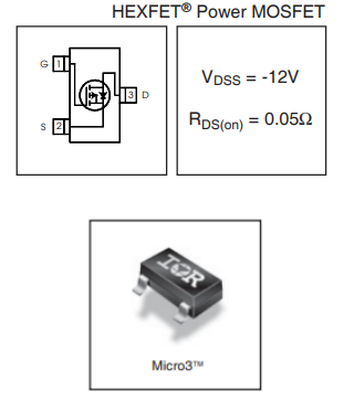 IRLML6401TRPBF：12V單通道P溝道功率MOSFET